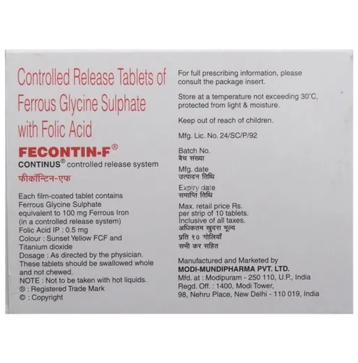 fecontin f tablet 10's